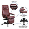 Robert High Back Burgundy LeatherSoft Executive Reclining Ergonomic Swivel Office Chair with Arms