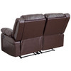 Harmony Series Brown LeatherSoft Loveseat with Two Built-In Recliners