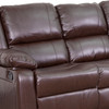 Harmony Series Brown LeatherSoft Sofa with Two Built-In Recliners