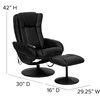 Poppy Massaging Multi-Position Plush Recliner with Side Pocket and Ottoman in Black LeatherSoft