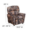 Chandler Contemporary Camouflaged Fabric Kids Recliner with Cup Holder