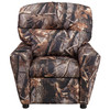 Chandler Contemporary Camouflaged Fabric Kids Recliner with Cup Holder