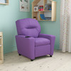 Chandler Contemporary Lavender Vinyl Kids Recliner with Cup Holder