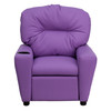 Chandler Contemporary Lavender Vinyl Kids Recliner with Cup Holder