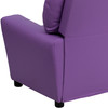 Chandler Contemporary Lavender Vinyl Kids Recliner with Cup Holder