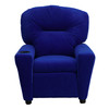 Chandler Contemporary Blue Microfiber Kids Recliner with Cup Holder