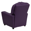 Chandler Contemporary Purple Vinyl Kids Recliner with Cup Holder