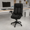 Hansel Extreme Comfort High Back Black LeatherSoft Executive Swivel Ergonomic Office Chair with Flip-Up Arms