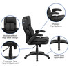 Hansel Extreme Comfort High Back Black LeatherSoft Executive Swivel Ergonomic Office Chair with Flip-Up Arms