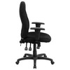 Hughes High Back Black Fabric Multifunction Swivel Ergonomic Task Office Chair with Adjustable Arms