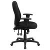 Brandy Mid-Back Black Fabric Multifunction Swivel Ergonomic Task Office Chair with Adjustable Arms