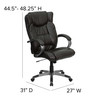 Hansel High Back Espresso Brown LeatherSoft Executive Swivel Office Chair with Titanium Nylon Base and Loop Arms