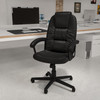 Hansel High Back Black LeatherSoft Executive Swivel Office Chair with Arms