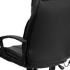 Sumter High Back Ergonomic Massaging Black LeatherSoft Executive Swivel Office Chair with Side Remote Pocket and Arms