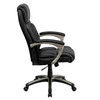 Hansel High Back Folding Black LeatherSoft Executive Swivel Office Chair with Arms