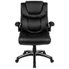 Hansel High Back Black LeatherSoft Executive Swivel Office Chair with Double Layered Headrest and Open Arms