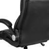 Hansel High Back Black LeatherSoft Executive Swivel Office Chair with Double Layered Headrest and Open Arms