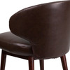 Comfort Back Series Brown LeatherSoft Side Reception Chair with Walnut Legs