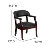 Sarah Black Vinyl Luxurious Conference Chair with Accent Nail Trim and Casters