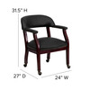 Diamond Black LeatherSoft Conference Chair with Accent Nail Trim and Casters