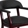 Diamond Black LeatherSoft Conference Chair with Accent Nail Trim and Casters