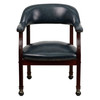 Sarah Navy Vinyl Luxurious Conference Chair with Accent Nail Trim and Casters