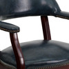 Sarah Navy Vinyl Luxurious Conference Chair with Accent Nail Trim and Casters