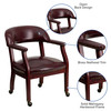 Sarah Oxblood Vinyl Luxurious Conference Chair with Accent Nail Trim and Casters
