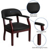 Diamond Black Vinyl Luxurious Conference Chair with Accent Nail Trim