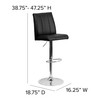 Sammie Contemporary Button Tufted Gray Vinyl Adjustable Height Barstool with Chrome Base