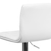 Sammie Contemporary Button Tufted White Vinyl Adjustable Height Barstool with Chrome Base
