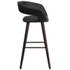 Brynn Series 29'' High Contemporary Cappuccino Wood Barstool in Black Vinyl