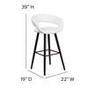 Brynn Series 29'' High Contemporary Cappuccino Wood Barstool in White Vinyl