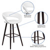 Brynn Series 29'' High Contemporary Cappuccino Wood Barstool in White Vinyl