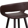 Brynn Series 23.75'' High Contemporary Cappuccino Wood Counter Height Stool in Brown Vinyl