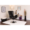 Egg Series Black LeatherSoft Side Reception Chair