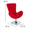 Egg Series Red Fabric Side Reception Chair