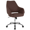 Madrid Home and Office Upholstered Mid-Back Chair in Brown Fabric