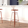 Toledo Industrial Style Barstool with Swivel Lift Adjustable Height Seat in Rose Gold Finish