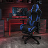 X30 Gaming Chair Racing Office Ergonomic Computer Chair with Reclining Back and Slide-Out Footrest in Blue LeatherSoft