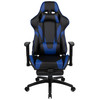 X30 Gaming Chair Racing Office Ergonomic Computer Chair with Reclining Back and Slide-Out Footrest in Blue LeatherSoft