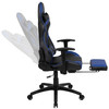 X30 Gaming Chair Racing Office Ergonomic Computer Chair with Reclining Back and Slide-Out Footrest in Blue LeatherSoft