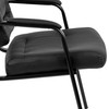 Darwin Flash Fundamentals Black LeatherSoft Executive Reception Chair with Black Metal Frame, BIFMA Certified