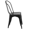 Perry Commercial Grade Black Metal Indoor-Outdoor Stackable Chair