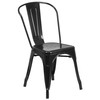 Perry Commercial Grade Black Metal Indoor-Outdoor Stackable Chair