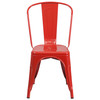 Perry Commercial Grade Red Metal Indoor-Outdoor Stackable Chair