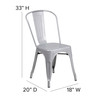 Perry Commercial Grade Silver Metal Indoor-Outdoor Stackable Chair