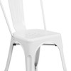 Perry Commercial Grade White Metal Indoor-Outdoor Stackable Chair