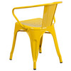 Luna Commercial Grade Yellow Metal Indoor-Outdoor Chair with Arms