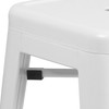 Kai Commercial Grade 24" High Backless White Metal Indoor-Outdoor Counter Height Stool with Square Seat